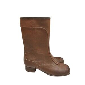 Vintage 1950s Boots Leather Womens 8 Waterproof 50s Spring Rain Durable Brown